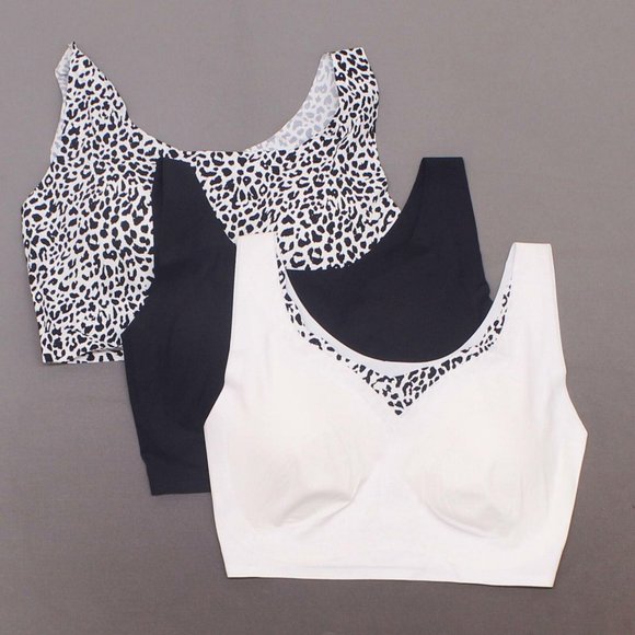 NEW Rhonda Shear 3 Pack Body Bras Medium Black - Picture 2 of 4